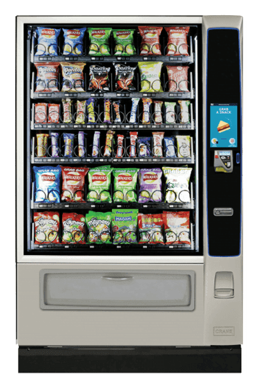 distributeur de snacks Crane Merchant 6, de face